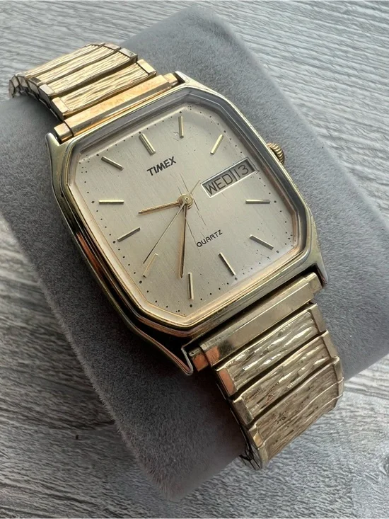 Timex Gold-Tone Men’s Rectangular Dress Watch