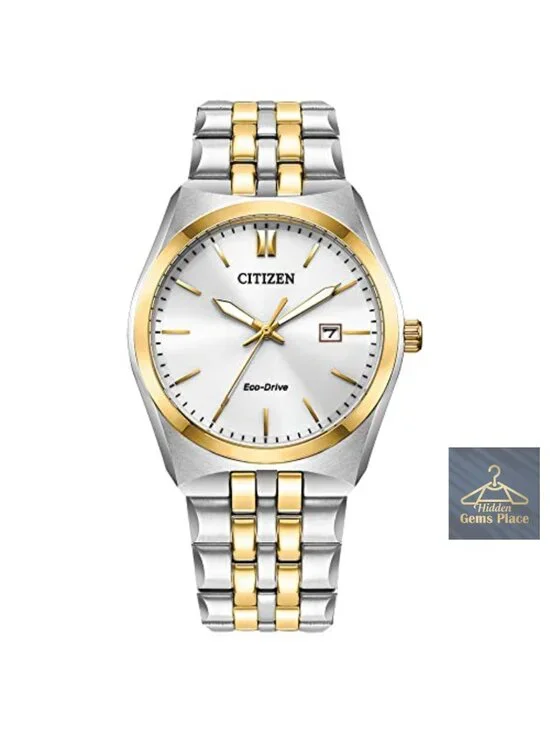 Men's Eco-Drive Watch, Two-Tone Stainless Steel, Luminous Hands, Date, 100m