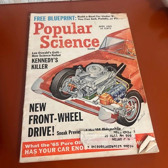 Popular Science April 1965 Magazine‎ Kennedy's Killer 66 Oldsmobile Front Drive