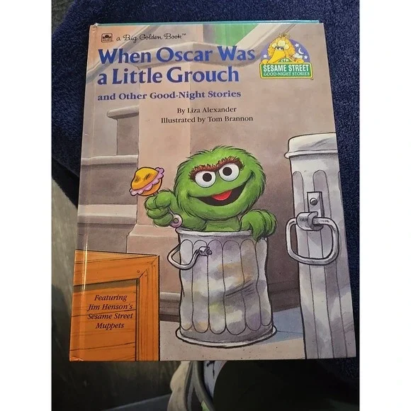 Vintage 1991 A Big Golden Book When Oscar‎ Was A Little Grouch Hardcover Book