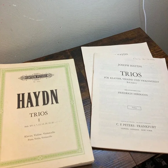 Haydn Trios Band I Piano Violin Cello Sheet Music Edition Peters Nr 192a Vintage