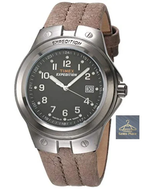 Timex Men's Expedition Metal Field Analog Watch 40mm Luminous Leather