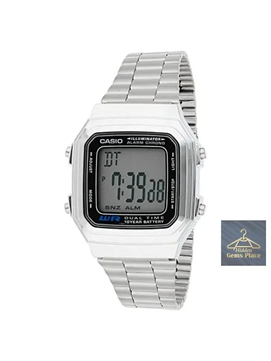 Men's Vintage Quartz Watch Stainless Steel Bracelet Square Digital Dial