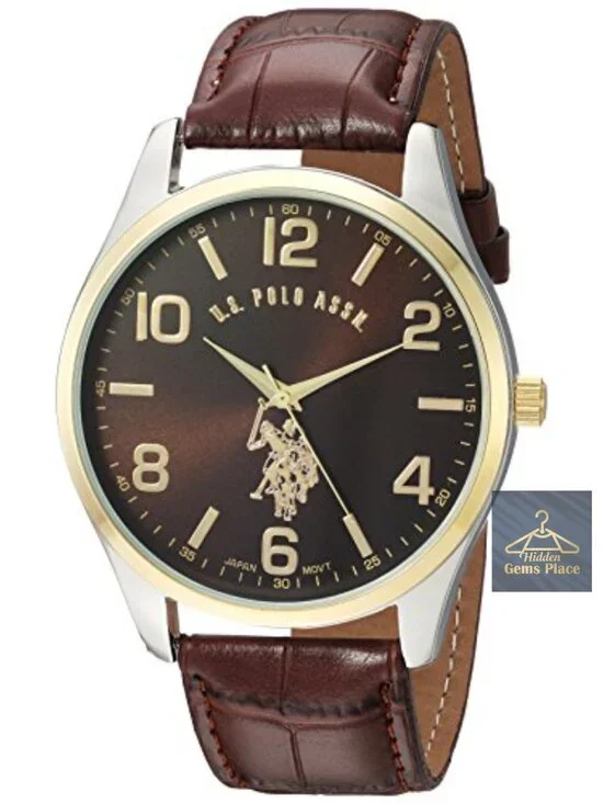 Men's Analog Quartz Watch with Croc-Embossed Strap, 44mm Case