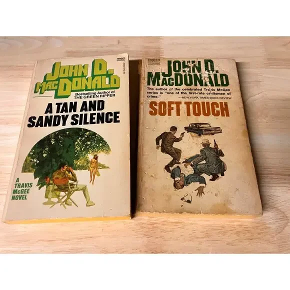 John D MacDonald Paperback Books Lot of (2)‎ Vintage Tan Touch 1970s
