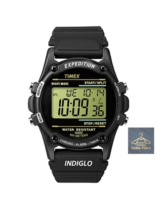 Timex Expedition Atlantis 40mm Digital Watch with Indiglo Light-Up Dial