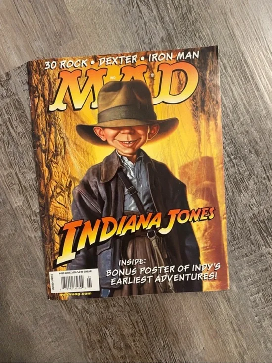 Mad Magazine Indiana Jones June 2008 Issue With Bonus Poster