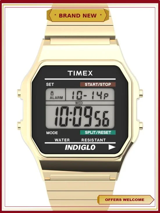 Men's Digital Expansion Band Wristwatch, Silver and Black