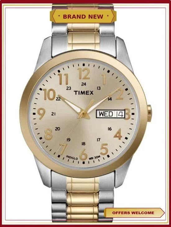 Men's 30mm Dress Wristwatch Gold & Silver Analog