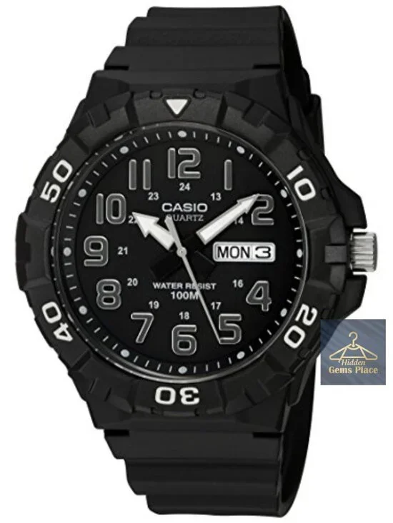 Casio Mens Diver Style Analog Watch 100m Water Resistant Date Display Quartz