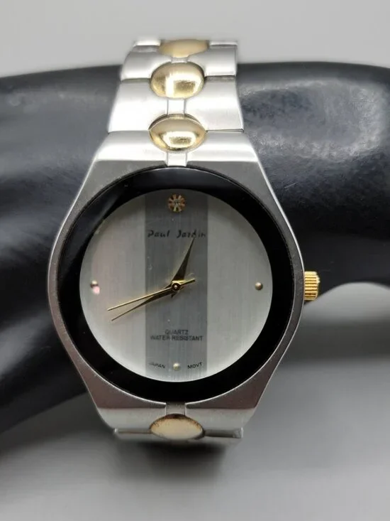 Vintage Paul Jardin Diamond Two Tone Quartz Watch 40mm 8
