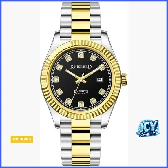 Men's Dress Watch with Solid Stainless Steel Band, Water Resistant