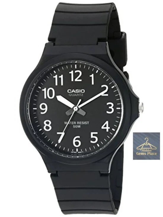 Casio Men's Quartz Watch - 50M Water Resistant Analog - Resin Case & Band -