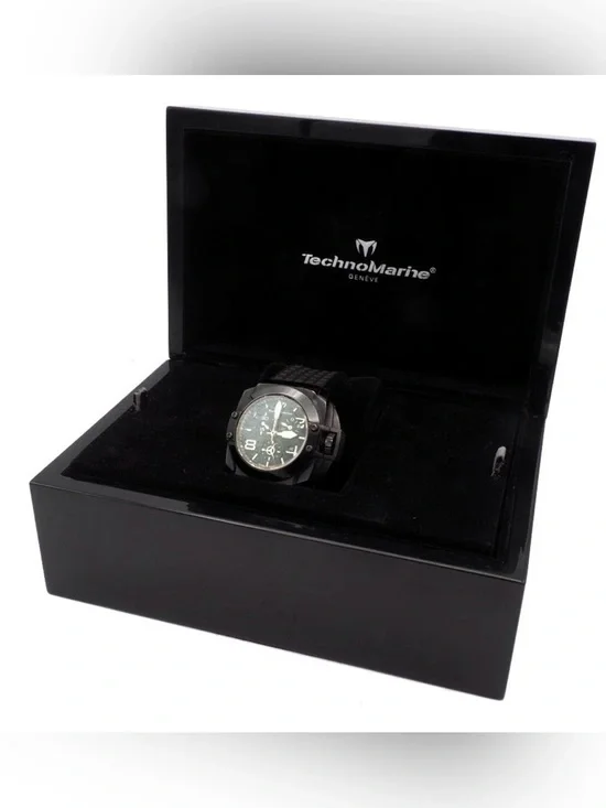 TechnoMarine Chronograph Blackwatch Quartz SWISS MADE Box & Papers New Battery