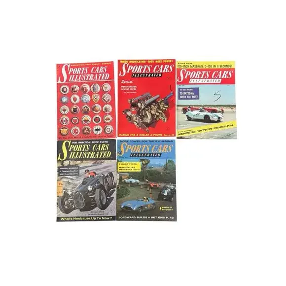 Sports Cars Illustrated Magazines 5 Issues 1956 1957 Mercedes Austin Healey READ