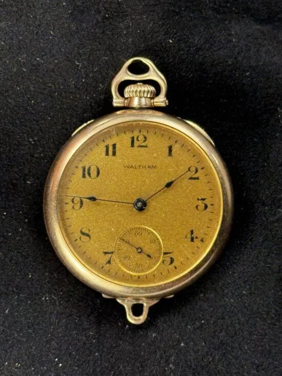 1919 Waltham Grade 225 17J 12S Pocket Watch Wadsworth 20 Yr Gold Filled Case