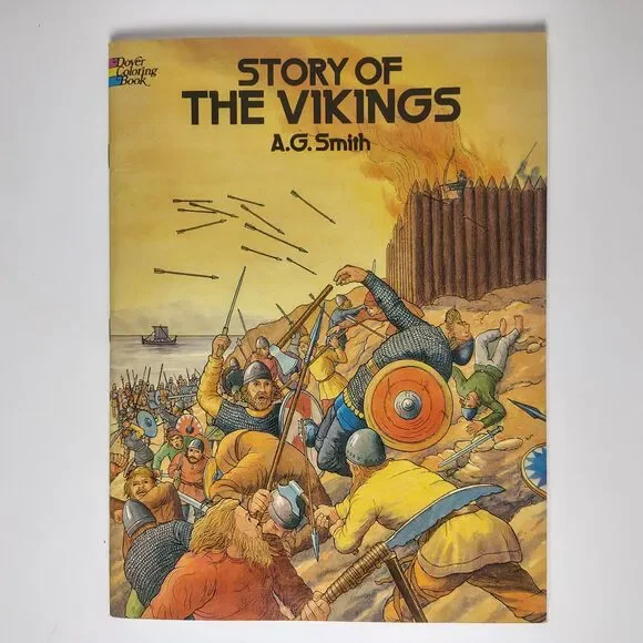 Story Of The Vikings Paperback Historical Educational Coloring Book