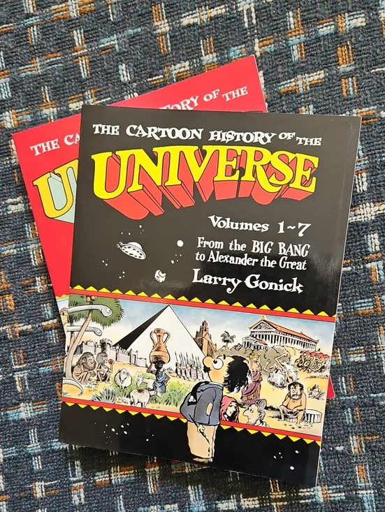 THE CARTOON HISTORY OF THE UNIVERSE & UNIVERSE II Book Set by Larry Gonick