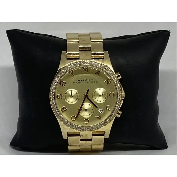 Marc Jacobs MBM3105 Women's Gold Stainless Steel Analog Dial Quartz Watch XX899