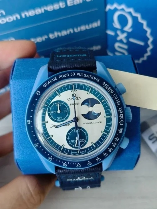 New Swatch x Omega Moonswatch Mission To The Super Blue Watch - With Box