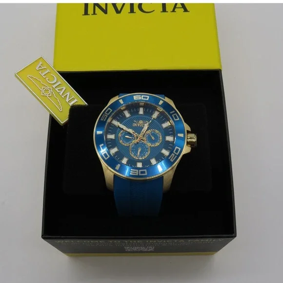 Invicta Pro Diver Impact 28002 Men's 50mm Blue Gold-Tone Quartz Watch