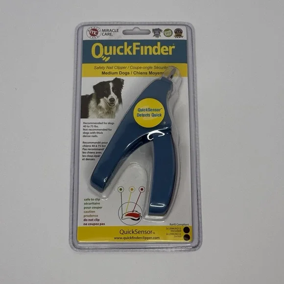 Miracle Care QuickFinder Safety Nail Clippers for Medium Dogs 40-75 lb Brand New