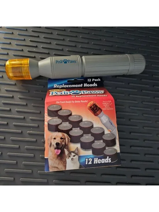 PediPaws Pet Nail Grinder Trimmer 12 Replacement Heads Dog Grooming 13pc Set