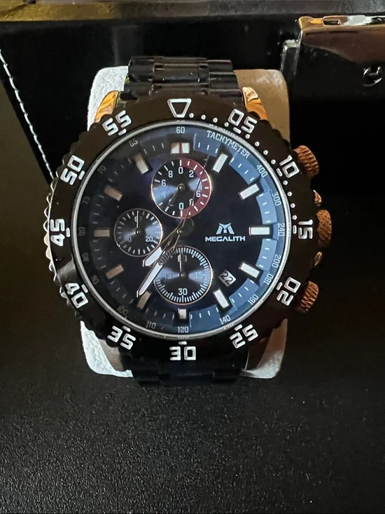 Megalith dark blue Chronograph Men's Watch 8087