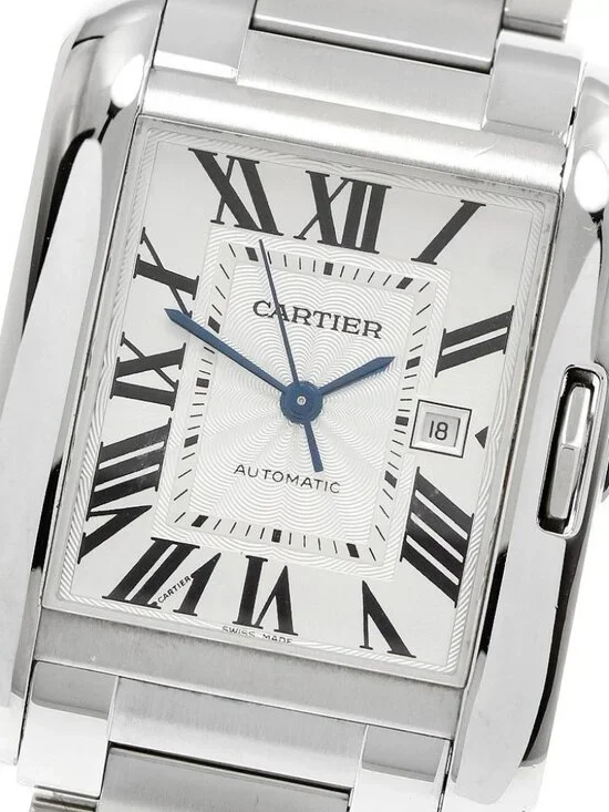 CARTIER Tank Anglaise LM W5310009 Date Silver Dial Automatic Men's Watch_960415