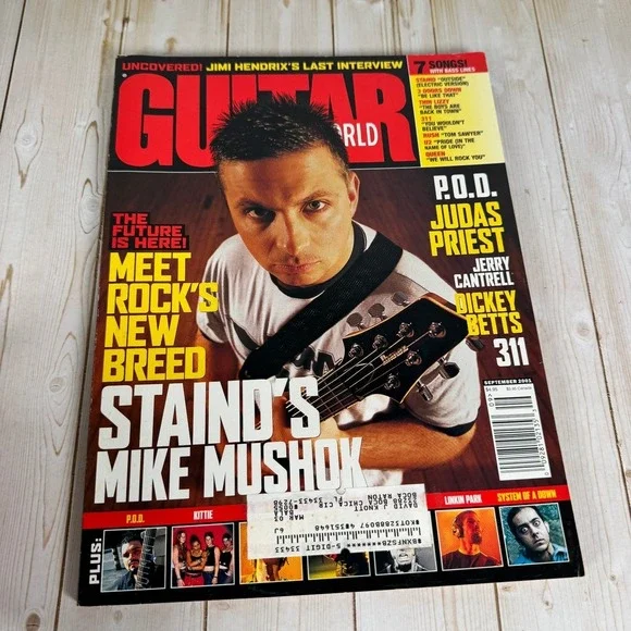 Guitar World Sept 2001 Jimi Hendrix Staind Mike Mushok WITH Poster