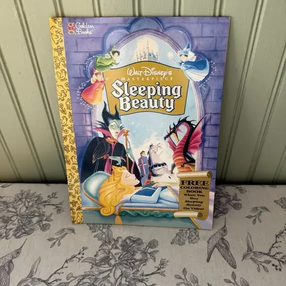 New Vtg Sleeping Beauty Coloring Book Disney Golden Books Video Promo 1997