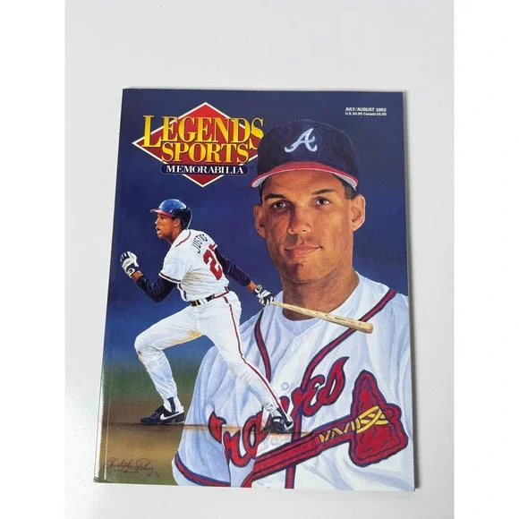 Legends Sports Memorabilia July August 1992 David Justice Atlanta Braves Cover