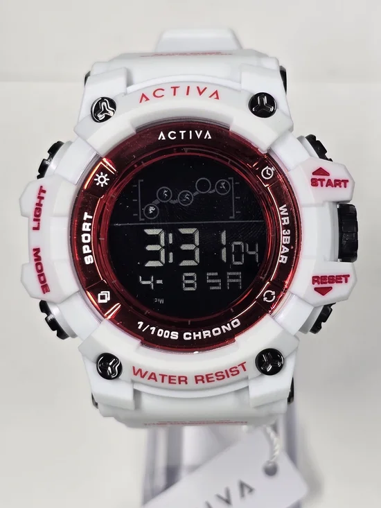Activa Summit X Invicta Unisex Digital Watch 50mm. White/Red (ACW8082-016)