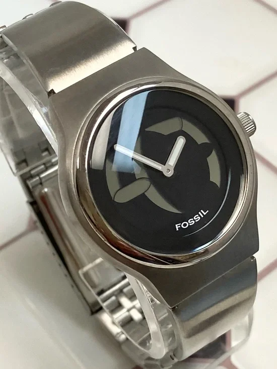 Vintage Y2K Fossil Big Tic Watch with Digital Seconds Display