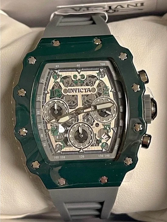 Invicta Racing Valxor Unisex Watch - 40mm, Grey & green  (69766) New