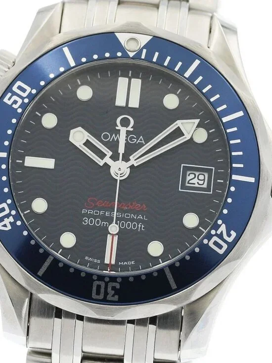 OMEGA Seamaster300 2223.80 Date Navy Dial Quartz Boy's Watch_973530