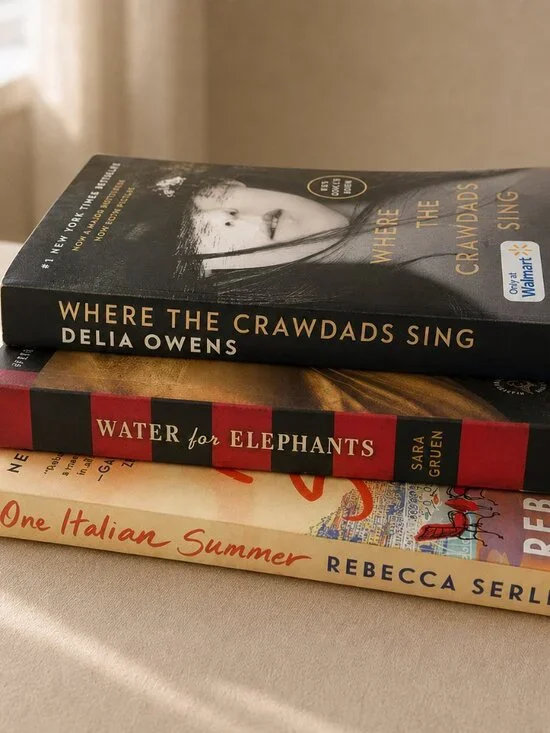 Set of 3 New York Times Best Sellers Crawdads Elephants Italian Summer