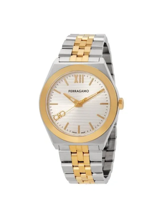 NWT Ferragamo Vega Quartz Silver Dial Men's Watch