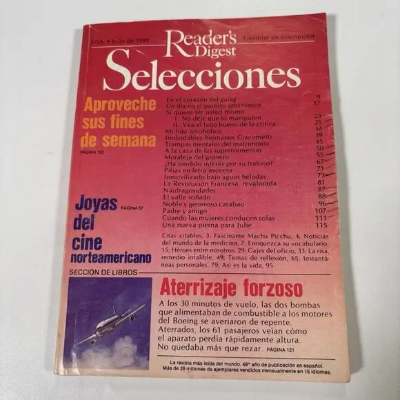 Selecciones Reader’s Digest 1989 Español Spanish revista Jardín Plantas Vintage