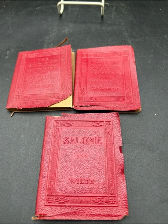 Red Salome Decorative Mini Book Cover by little leather library 3 books