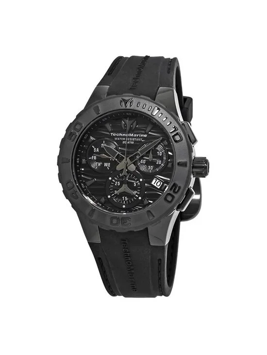 NWT Technomarine Cruise Medusa Chronograph Black Dial Men's Watch 115082
