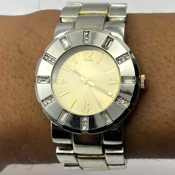 Silver Crystal Retro Watch