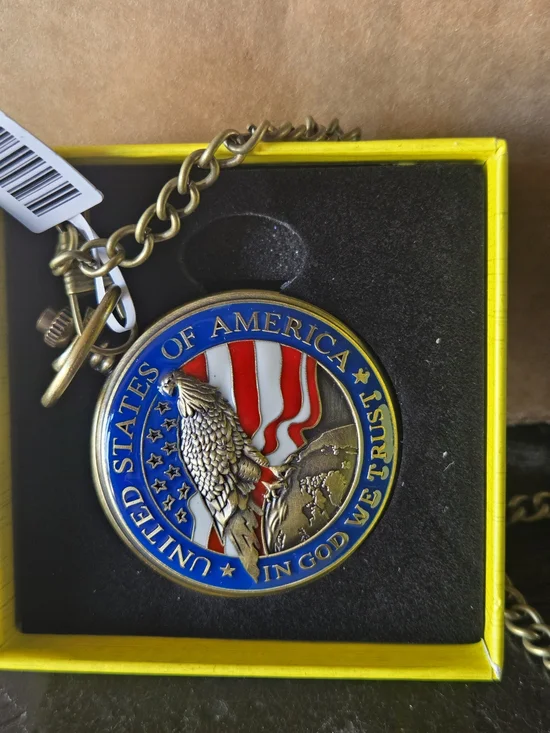 INVICTA 49008 Patriotic Eagle Pocket Watch - Blue and Red