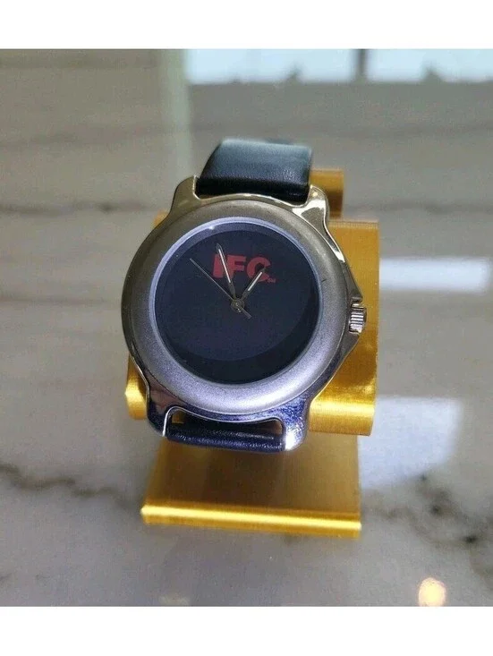 IFC Sweda Mens Wrist Watch Quartz Water Resistant Leather Band Working New Bat