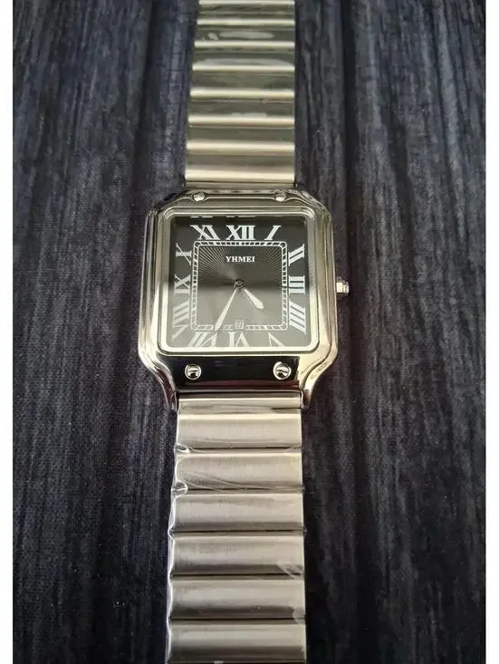 Vintage Inspired Square Milano Mens Black Roman Dial‎ Watch