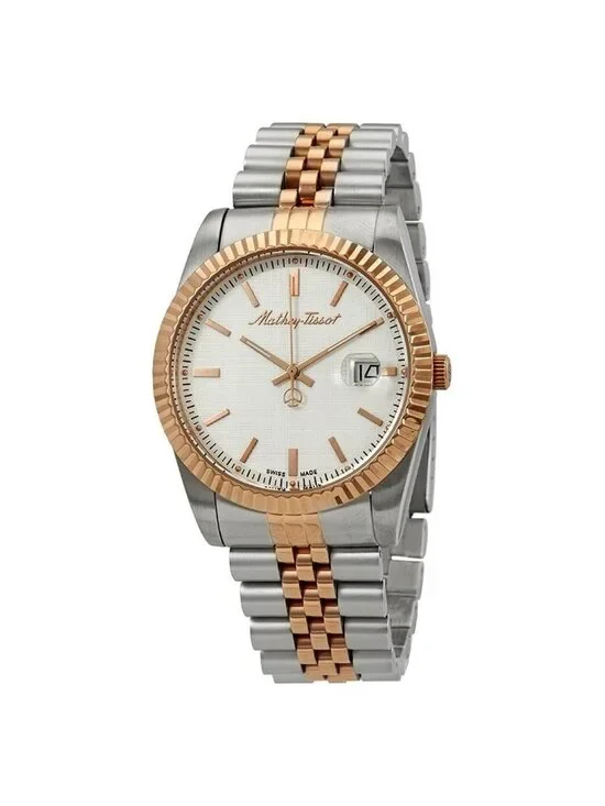 NWT Mathey-Tissot Mathey III Quartz White Dial Two-tone Men's Watch