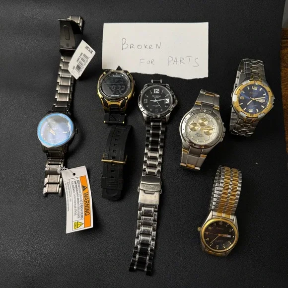 Set of 6 Armitron Men's Watches Analog & Digital Mix BROKEN FOR‎ PARTS