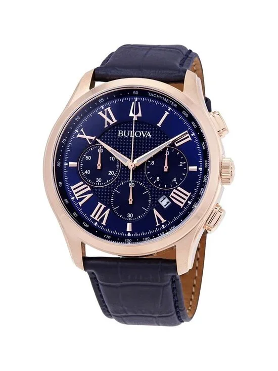 NWT Bulova Classic Chronograph Blue Dial Men's Watch
