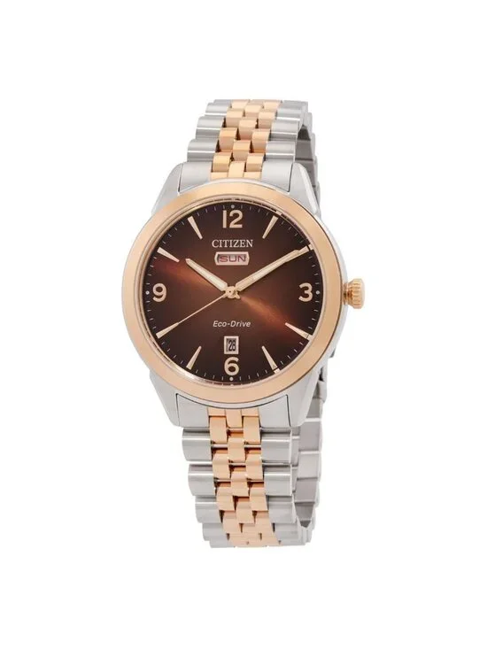 NWT Citizen Rolan Eco-Drive Brown Dial Two-Tone Men's Watch