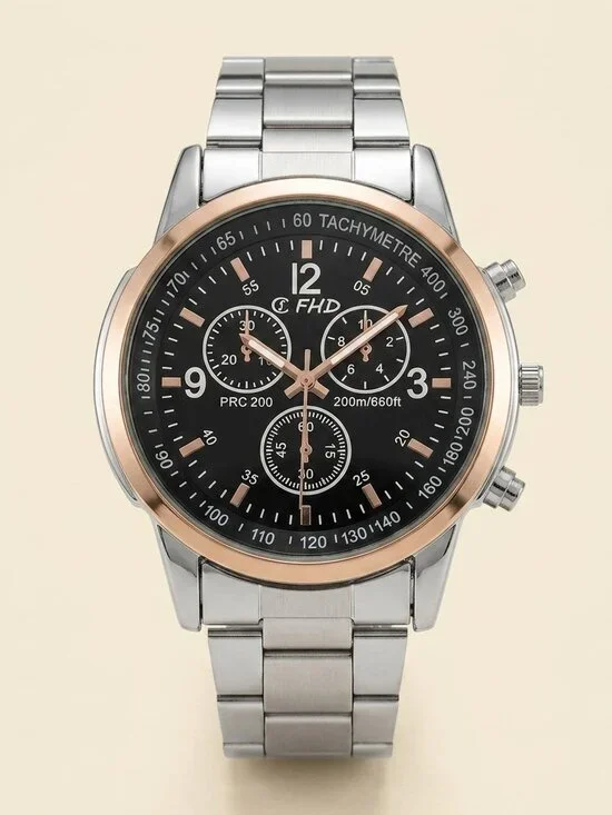 Full Steel Men's Quartz Casual Chronograph Watch